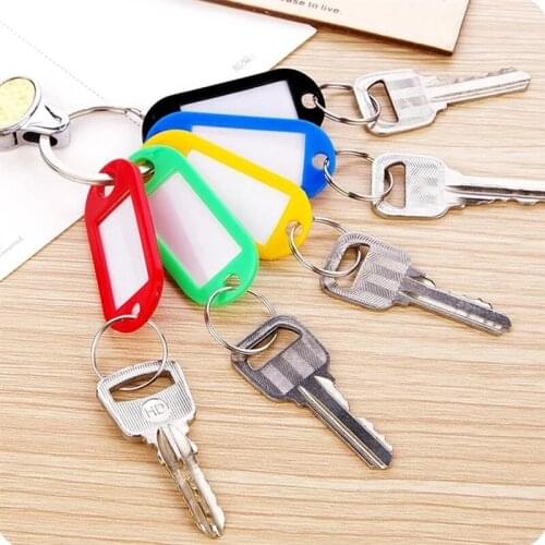 Multi-color Keychain Key ID Label Tags Luggage ID Tags Hotel Number Classification Card with Key Rings Random Color Keychain