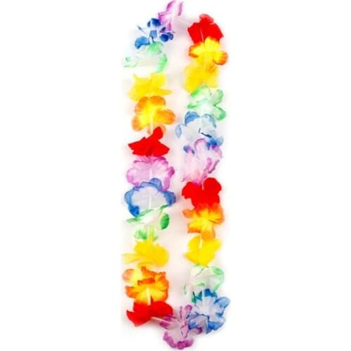 1 pcs Hawaiian Necklace Theme Flowers Hawaiian Tropical Luau Wedding Beach Holiday Party Decor Birthday Wreath Decoration