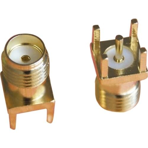 10x SMA Female Jack Solder PCB Mount Straight RF Connector Gold