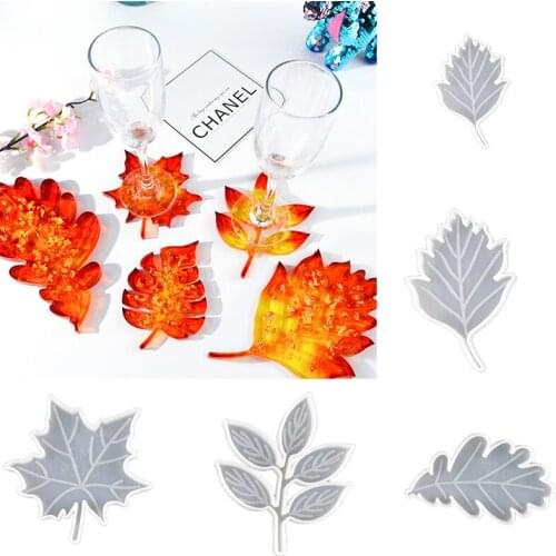 2020 Leaf Coaster Silicone Mold DIY Heat Resistant Maple Leaf Coaster Mould Coaster Epoxy Resin Mold for DIY Making Tools Resin
