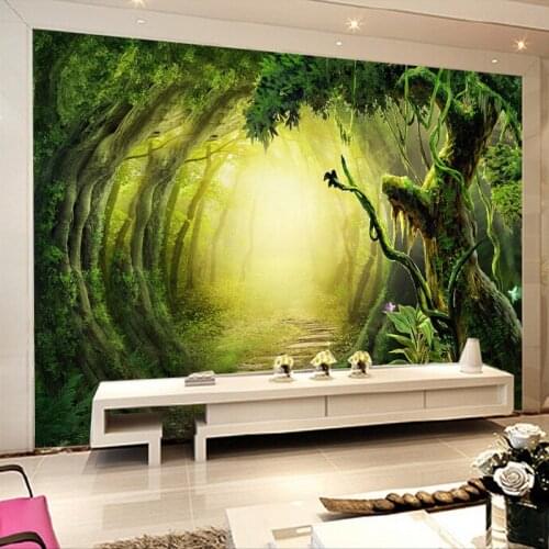 Beibehang 3d wall paper fantasy forest trail custom 3D stereoscopic 3D wallpaper TV background wallpaper murals papel de parede