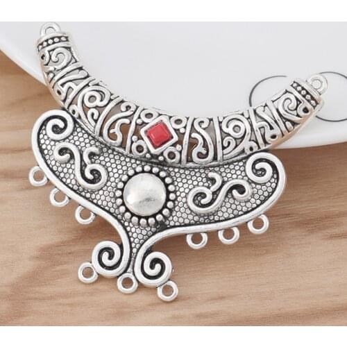 5 Pieces Large Ethnic Chandelier Connector Charms Pendants for Necklace Jewellery Making Findings 64x40mm