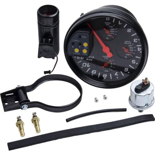 5" Tachometer RPM Gauge Oil Pressure Water Temp Oil Temp Meter & Shift Light Tacho Gauge Meter Oil Water Temp Oil Pressure