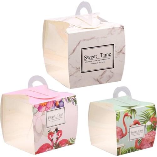 50pcs Net red protable baking package cake box packaging candy chocolate biscuits gift boxes birthday party favors paper box