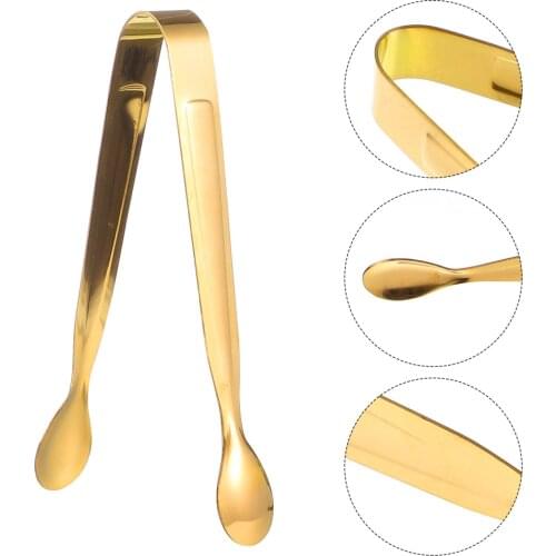 8pcs Ice Tongs Serving Tongs Stainless Steel Appetizers Sugar Cube Tongs BBQ Clip Bread Food Ice Clamp Ice Tong