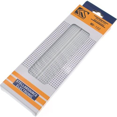 MB-102 White/Transparent Breadboard 830 Point Solderless PCB Bread Board MB102 Test Develop DIY Electronic experimental