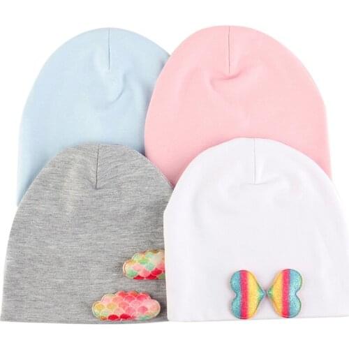 Love Cloud Pattern Childrens Solid Color Beanie Soft Infant Boy Stretch Caps Cute Girl Cotton Toddler Skullies Hat Bonnet