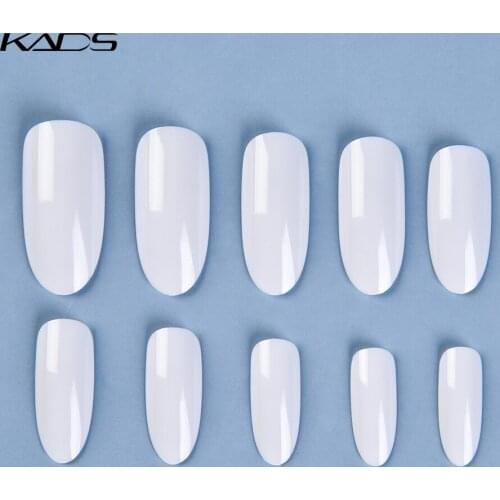 KADS 500pcs False Nail Tips Clear Natural White Nail Art Round End Oval Fake Nails Tips French Manicure Artificial Nails 10 Size