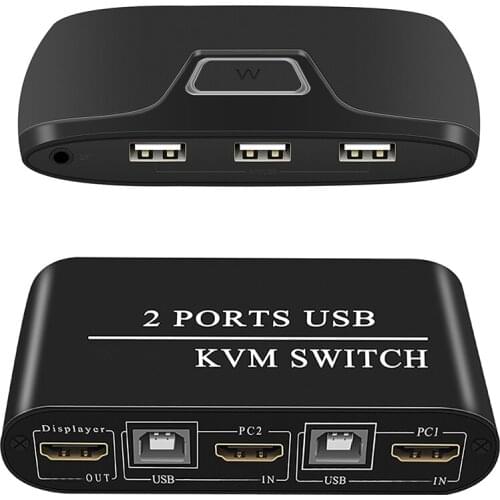 Multifunctional 4K High Definition HDMI-compatible KVM Switch 2-Port USB2.0 Manual Switcher Box Keyboard Mouse Splitter