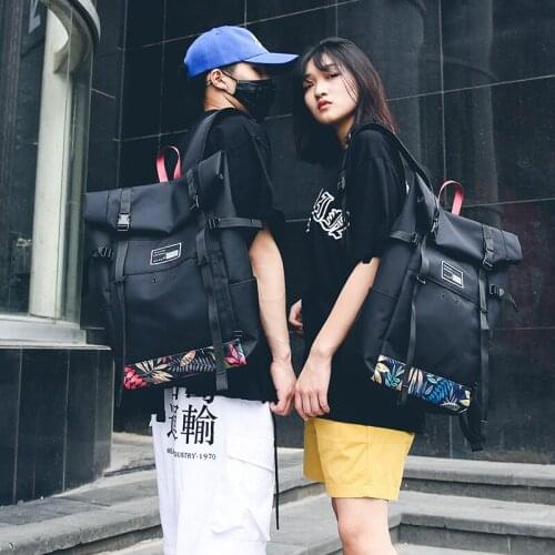 Fashion Waterproof Oxford Men Bag Retro Backpack Trendy Mens Large Capacity Schoolbag Student Simple Style Casual Travel Bag