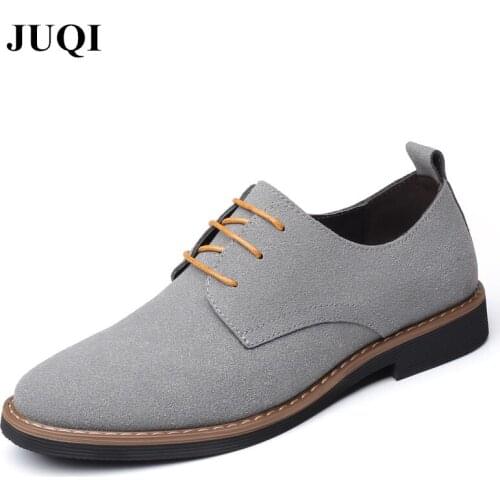 2019 Hot Sale Men Casual Leather Shoes Oxford Suede Leather Mens Business Flats Male Comfortable Lace Up Classic Shoes 4 Colors
