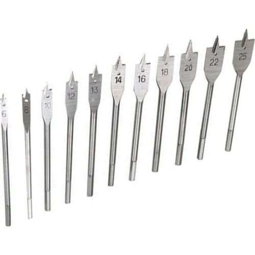 10 or 9 Piece sets Flat Drills Durable High-carbon Steel Wood Hand Drill Bit for Woodworking