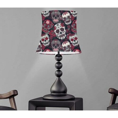 Cool Sugar Skull Print Lampshade Covers for Table Lamp Floor Lamps Chandelier Wall Candle Lamp Cover European Light Shade Custom