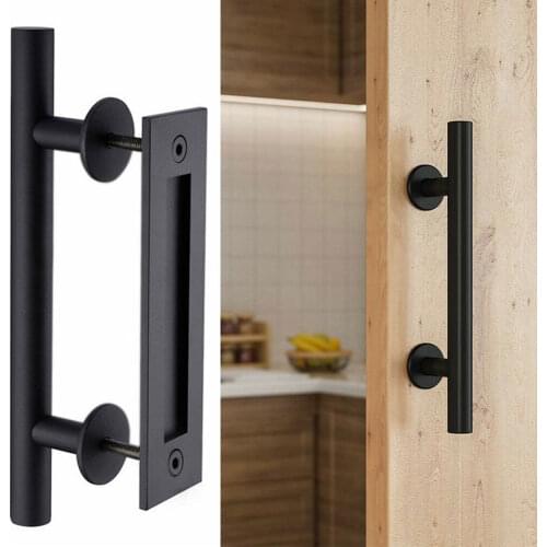 Sliding Barn Door Handle Pull Cabinet Flush Hardware Set Wood Door Handle Interior Door Furniture Handle Hardware 35-45MM
