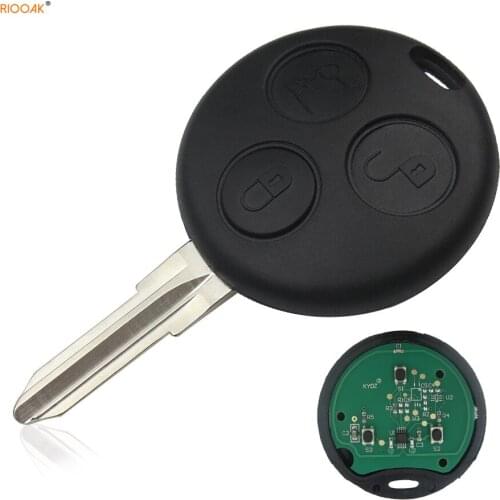RIOOAK New for Mercedes Benz Smart City For two Roadster 450 Remote Key Cover Case 3 Buttons 433MHz Replacement Fob remote key