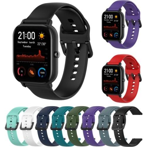 Silicone Strap For Amazfit Gts Bip Gtr 42mm Wrist Strap For Xiaomi Amazfit GTS 2 BipS For Garmin Vivoactive3 Smart Watch Band