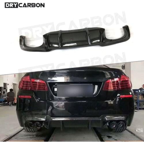 Carbon Fiber Rear Bumper Extension Fit For BMW 5 Series F10 M5 Sedan 2012-2017 3D Style FRP Rear Lip Diffuser Spoiler
