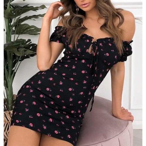 Floral Print Fashion Tie Up Wrap Mini Dress 2021 Summer Holiday Ruffles Sundress Ruched Womens Dress Short Sleeve