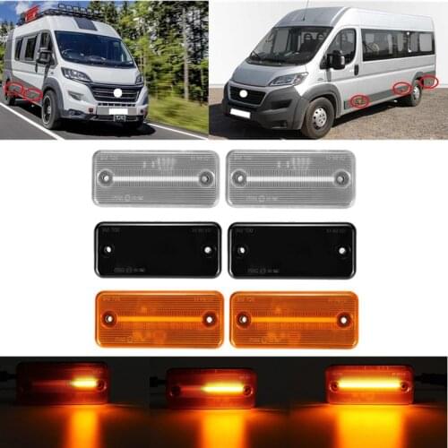 2/6pcs Dynamic LED Side Marker Lights Flowing Turn Signal Lamps For Iveco Fiat Ducato Citroen Relay Peugeot Boxer Renault Volvo