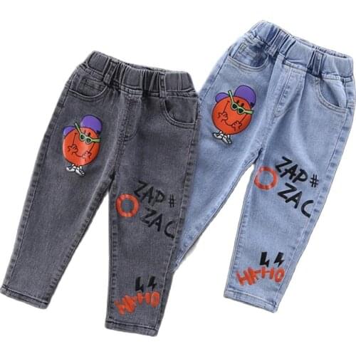 2021 New Spring Autumn Baby Boys Child Jeans Pants Enfant Fashion Denim Trousers Toddler Kids Clothing 2 3 4 5 6 Years