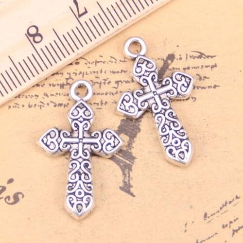 8pcs Charms cross 27x17mm Antique Pendants,Vintage Tibetan Silver Jewelry,DIY for bracelet necklace