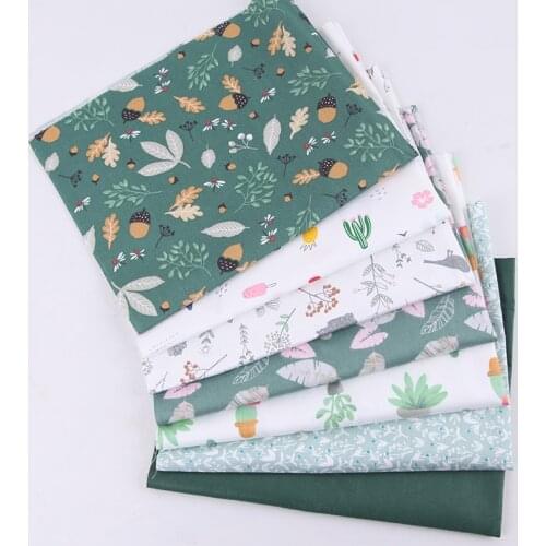 6Pcs/7Pcs 20*25cm Sewing Supplies Nordic Style Cotton Patchwork Cloth DIY Handmade Flower Pattern Sewing fabric for Household