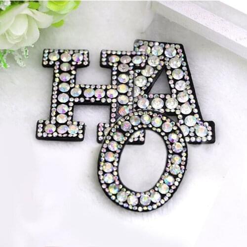 Hot 1pcs Rhinestone English Alphabet Letter Applique 3D Iron On letters Patch For Clothing Badge Paste For Clothes Bag Shoes