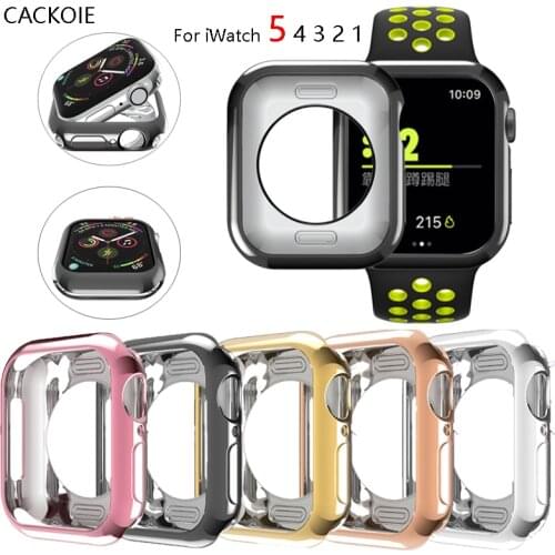 Watch cover Case for Apple watch case 40mm 44mm Screen Protector Soft plating TPU cases For iWatch Series 6 5 4 3 2 1 42mm 38mm