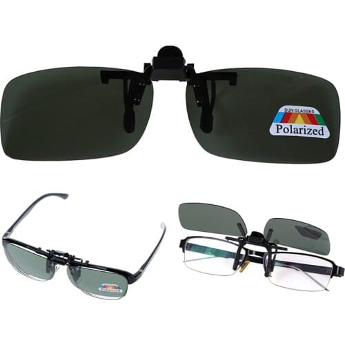 Clip-on Polarized Day Night Vision Flip-up Lens Driving Glasses Sunglasses holder