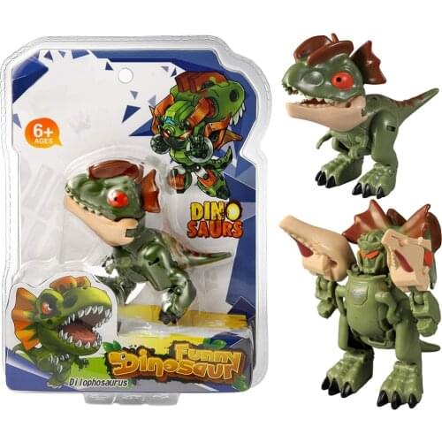 Q Version 2 In 1 Deformed Dinosaur Toy Robot Tyrannosaurus Carnotaurus Mechanical Dinosaur Toy ChildrenS Educational Toy Gift