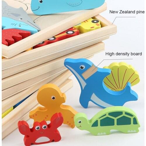 Baby Toys Wooden Puzzle Learning Cartoon Animal Number Fruit Intelligence Jigsaw Puzzle Toys For Children Educational
