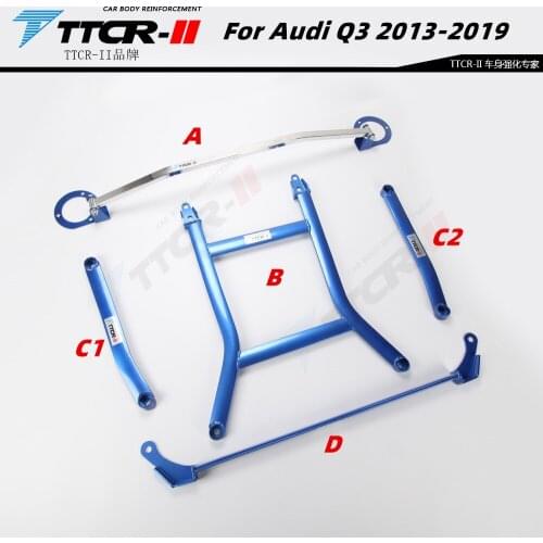 For Audi Q3 2013-2019 Car Sway Bars Chassis Reinforcement Stabilizer Aluminum Alloy Bar Balance Bar Top Chassis Strengthening