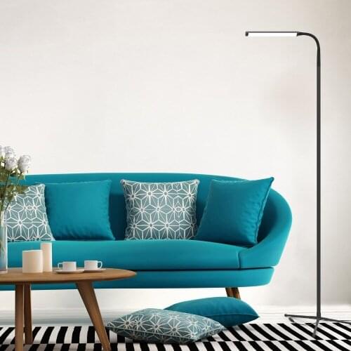 F9 Modern Touch LED Standing Floor Lamp Reading for Living Room Bedroom with Remote Control 12 Levels Dimmable 3000-6000K Black