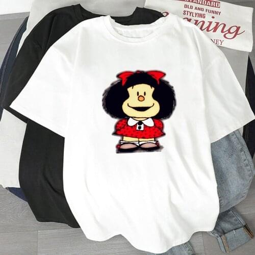 90S Girls Harajuku Tshirt Cartoon fun Print lady T shirt O-neck Short Sleeve tshirt Summer Simple Fashion tee shirt women mujer