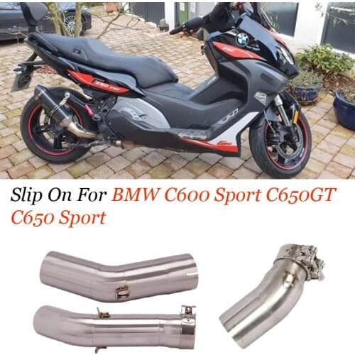 Motorcycle Exhaust Muffler Modified escape Mid Link Pipe Connector 51MM Slip On Muffler For BMW C650 Sport C650GT 2016 - 2020