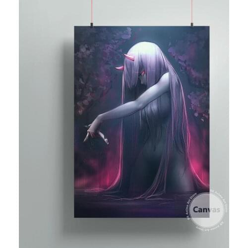 Canvas Anime Zero Two Pictures Home Manga Decoration Paintings Poster HD Prints Wall Art Modular Living Room