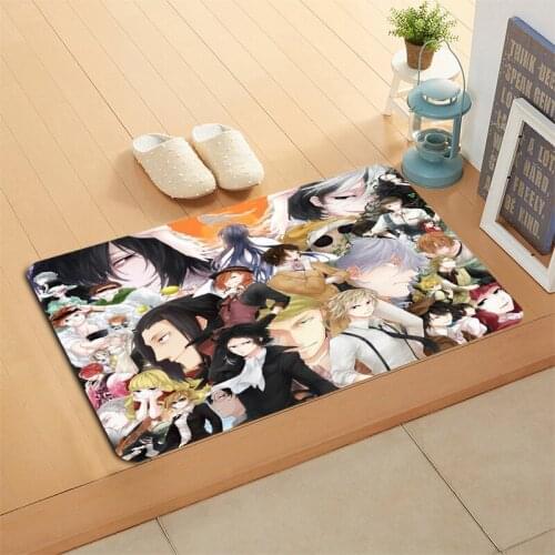 Nice Bungo Stray Dogs Doormat Floor/Bath/Kitchen/Beach Mat Flannel Sponge Fabric 3D Printed Shaggy Custom Decoration For Bedroom