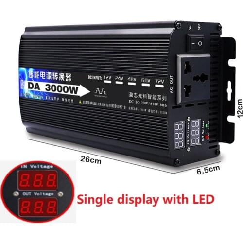Inverter 12V/24V To AC 220v 50HZ 3000W Voltage transformer Power Converter Solar For Car Inverter Househol DIY