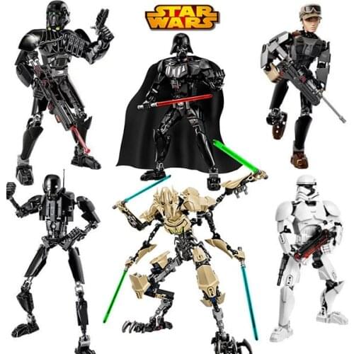 Marvel Star Wars Black Warrior Vidal Rey Captain Storm Soldier White Soldier Force Hand-made Model Assembly Toy Christmas Gift