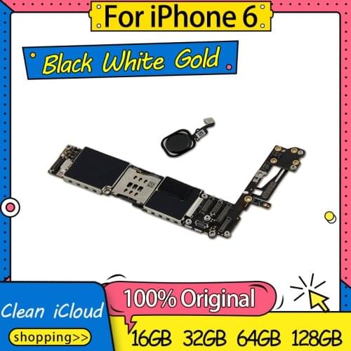 100% Original unlocked for iphone 6 Motherboard With Touch ID/without Touch ID,for iphone 6 Logic boards,16gb / 64gb / 128gb