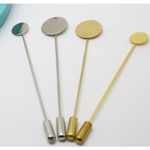 100pcs Gold/Sliver Color Metal Brooch Lapel Pin Base for Suit Collar Skirt Knitted Diy Jewelry Findings