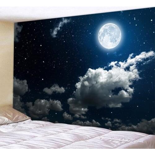 Moon psychedelic scene home decor tapestry hippie bohemian decor yoga mat large size tapestry sheets