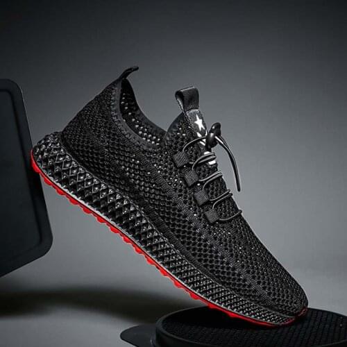 2019 New Mesh Men Casual Shoes Lace-up Men Shoes Lightweight Comfortable Breathable Walking Sneakers Rubber Soft Bottom Non Slip