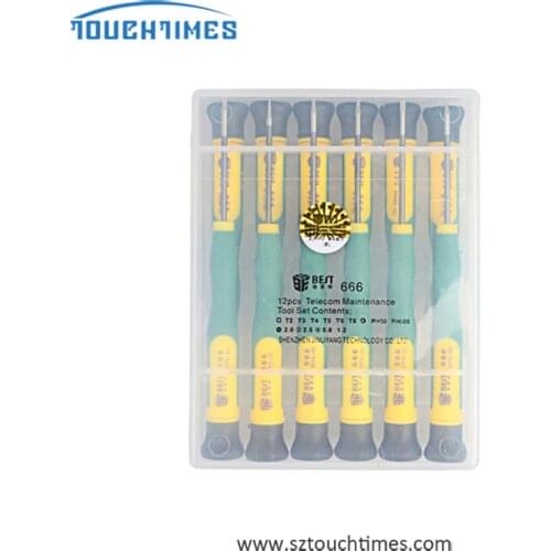 12 in 1 Screwdriver Set BEST 666 T2 T3 T4 T5 T6 T8 PH00 PH000 5 Star Pentalobe For xiaomi repair tools