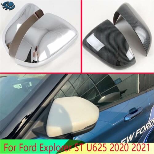 For Ford Explorer ST U625 2020 2021 Car Accessories ABS Chrome Door Side Mirror Cover Trim Rear View Cap Overlay Molding Garnish