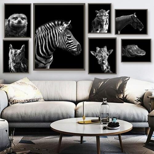 Owl Zebra Giraffe Tiger Horse Alligator Wall Art Canvas Painting Nordic Posters And Prints Wall Pictures For Living Room Decor