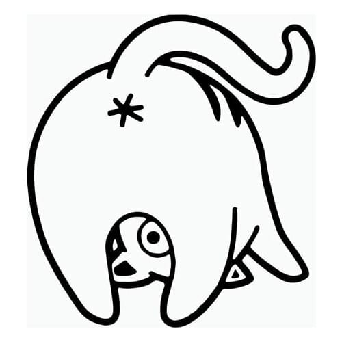 Dawasaru Cartoon Rude Cat Car Sticker Waterproof Decal Laptop Suitcase Motorcycle Auto Accessories Decoration PVC,13cm*12cm