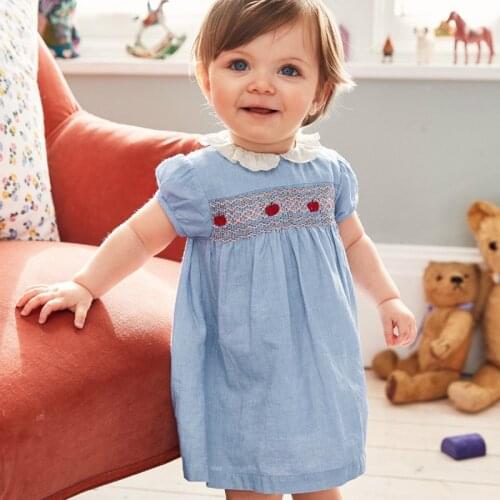 2019 Summer New Arrivals Baby Girl Lapel Sweet Princess Dress Toddler Girl Dresses Kids Dresses for Girls Soft Comfortable tops