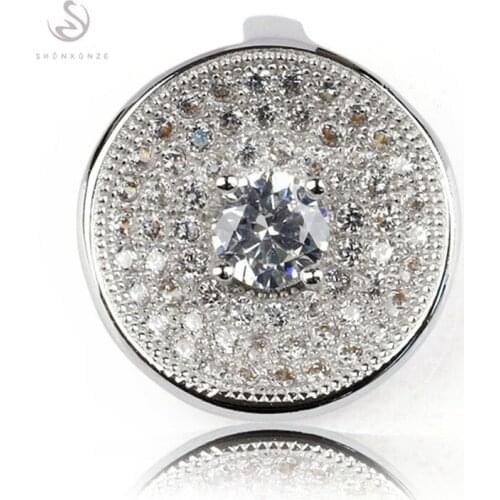 SHUNXUNZE christmas gifts Wedding pendants for women Jewelry Accessories dropshipping White Cubic Zirconia Rhodium Plated R3194