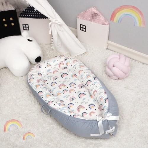 Cartoon Boys Girls Infant Cradle Bed Portable Folding Travel Outdoor Bassinet Baby Nest Crib Bumper ZT48